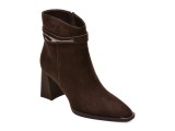 Botine elegante EPICA maro, D418, din piele intoarsa