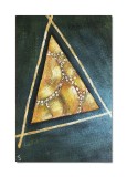Cumpara ieftin Tablou abstract Triunghi pictat manual, 90x60cm ulei pe panza in relief efect 3D, gata de agatat pe perete