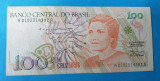 100 Cruzeiros nedatata anii 1980 Bancnota veche Brazilia