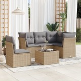 vidaXL Set canapele de grădină cu perne, 6 piese, bej, poliratan 3249488