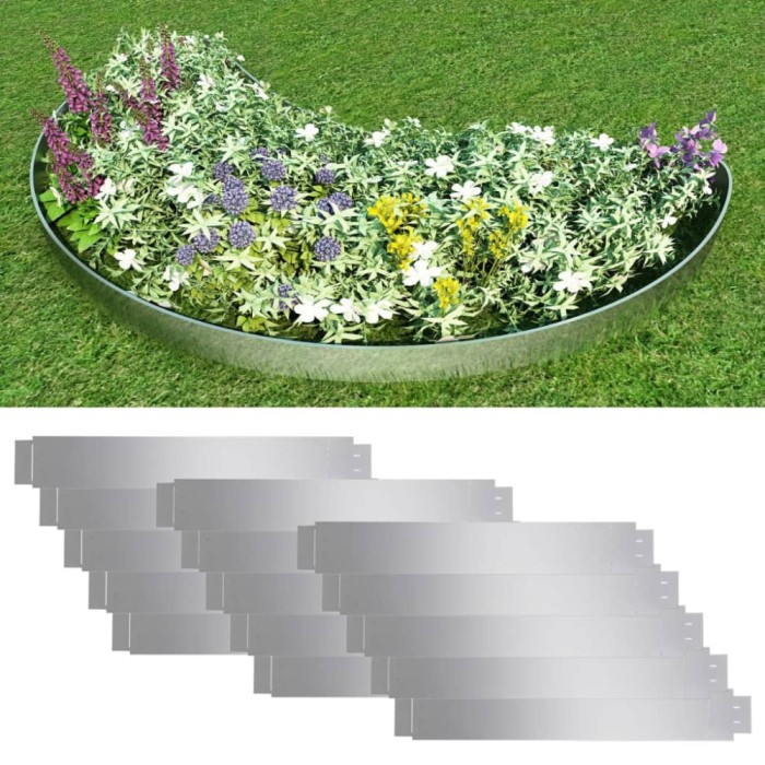 Gossi set gard gazon placi flexibile 15 buc. 100x14 cm otel zincat