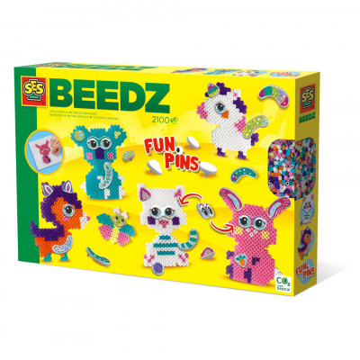 Set creativ copii Beedz &amp;ndash; Margele de calcat Funpins animale foto