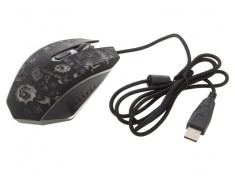 Mouse optic negru USB cu 6 butoane și cablu 1,35m