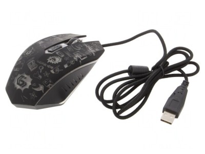 Mouse optic negru USB cu 6 butoane și cablu 1,35m foto
