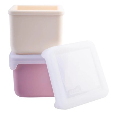 SET 2 RECIPIENTE SILICON, MELII, BLUSH BERRY foto