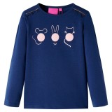 Tricou pentru copii cu m&acirc;neci lungi, bleumarin, 116