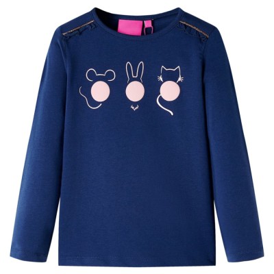 Tricou pentru copii cu m&amp;acirc;neci lungi, bleumarin, 140 foto