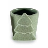 Decoratiune Craciun Decorer Teracota Catifea Verde &Oslash; 8 x 8.5 cm Decor In Relief Stil Festiv