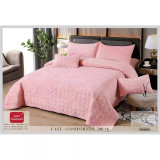 Cumpara ieftin Set Cuvertura Pat Catifea, Roz - EAT171