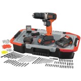 Cumpara ieftin Masina de gaurit si insurubat Black &amp; Decker BCD001BAST-QW, 18 V, 2 acumulatori, incarcator, cutie transport si 160 accesorii