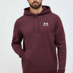 Under Armour bluza barbati, culoarea bordo, cu glugă, cu imprimeu