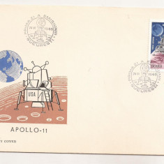 P1 Plic FDC-Prima zi a emisiunii - Apollo 11, necirculat 1969