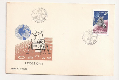 P1 Plic FDC-Prima zi a emisiunii - Apollo 11, necirculat 1969 foto