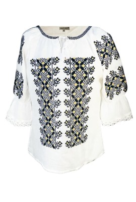 Bluza dama tip ie R 25, marime 2XL, alb/bej foto