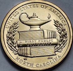 1 Dollar 2021 USA, North Carolina, University, American Innovation, unc, lit.D/P, km#754