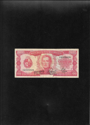 Uruguay 100 pesos 1967 seria24528828 foto