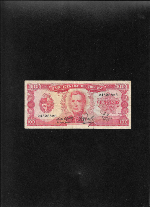 Uruguay 100 pesos 1967 seria24528828