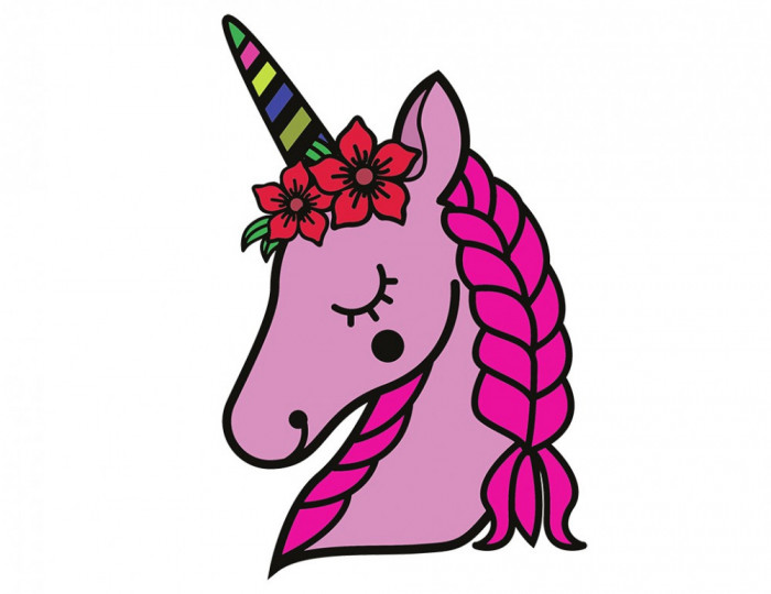 Sticker decorativ, Unicorn, Roz, 60 cm, 7257ST-8