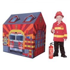 Cort Interior Copii, Stație de Pompieri, Poliester, 95x72x102 cm, Multicolor