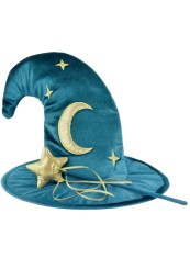 Den Goda Fen Velvet Wiard Hat &amp; Wand (f77601)