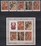 Cook Insule 1976 - Crăciun - Sculpturi renascentiste, Serie + Bloc + 5 Colite, SET COMPLET, 4 POZE, MNH, Nestampilat