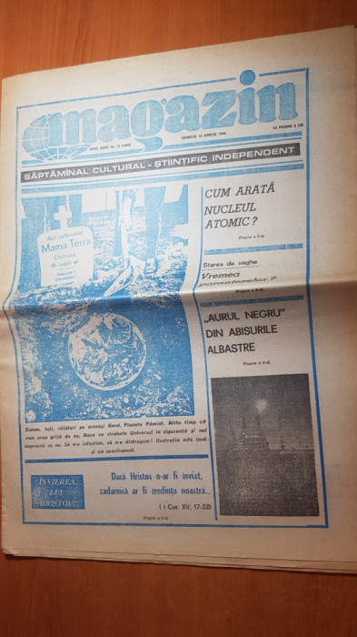 ziarul magazin 14 aprilie 1990-numar cu ocazia zilei de paste