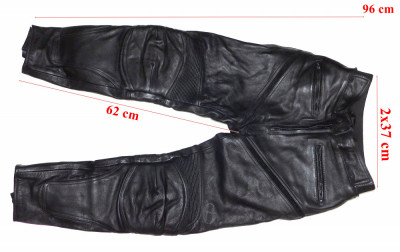 Pantaloni moto piele Cafe Racer barbati marimea 19(cca. XS-S) foto