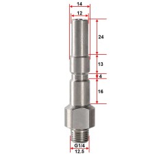 Furtun profesional desfundat tevi canalizare burlane toalete - Cupla rapida lunga &Eacute;&cedil;12 mm L=60 mm - 30 m - Desfundare