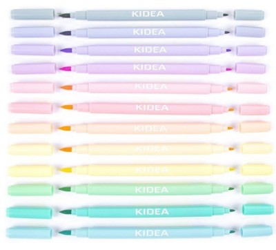 Set de 12 carioci cu 2 capete, Kidea, multicolore foto