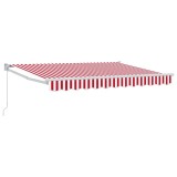 vidaXL Copertină retractabilă manuală Roșu și Alb 2,5 x 2 m 3418875