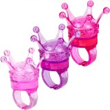 Set inele cu luciu de buze, Model coronita, 3 buc, Roz, 4 cm