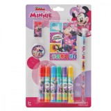 Set de colorat cu carioci si agenda, Minnie, 10 buc