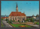 CPIB 24848 CARTE POSTALA - CLUJ: CATEDRALA SF MIHAIL, CIRCULATA, 1975, STAMPILE, TIMBRU, KRUGER