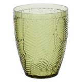 Pahar pentru bauturi cu frunze tropicale in relief,plastic,verde,475 ml, Oem