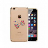 Husa iPhone 6/6S Plus ASTRUM Butterfly Gold cu Swarovski - Protectie Eleganta Premium