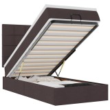 Cumpara ieftin Cadru de pat otoman cu saltea tesatura maro inchis 90x190cm
