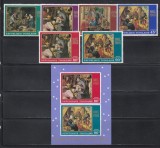 Togo 1968 - Crăciun - Picturi de Botticelli, D&uuml;rer, Bruegel, Giorgione, Serie + Pa + Colita NDT, SET COMPLET, MNH