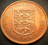 Cumpara ieftin Moneda exotica 2 NEW PENCE - JERSEY, anul 1980 * cod 4895, Europa