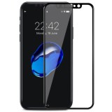 Folie Sticla 6D Full Cover Neagra pentru iPhone X - Protectie Ecran Anti Soc, Zgarieturi