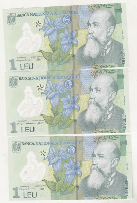 bnk bn 1 leu 2005 (2006) unc - x3 serie consecutive foto