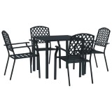 Cumpara ieftin Scaune de exterior cu design plasa, 4 buc., antracit, otel