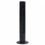 VidaXL Ventilator turn cu telecomandă și temporizator negru &Phi;24x80 cm