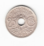 Moneda Franta 25 centimes 1939, stare foarte buna, Europa, Cupru-Nichel