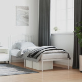 VidaXL Cadru de pat metalic cu tăblie, alb, 80x200 cm