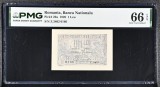 1 leu 1920 PMG66 Top Pop unc bancnota gradata