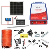 Kit pachet gard electric 6 Joule 12 220V panou baterie 7ah fir 1000m + accesorii (BK87583-1000-04-7ah), Breckner Germany
