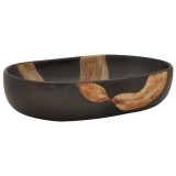 Lavoar de blat, negru, 59x40x14 cm, ceramica, oval
