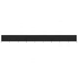 vidaXL Paravan anti-v&acirc;nt cu 9 panouri, negru, 1200 x 160 cm, textil