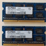 4Gb kit 2 x 2Gb ddr3 1333Mhz PC3-10600s-9-10-F1 Elpida 12luni garantie