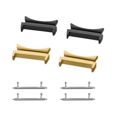 Set 4 Adaptori prindere curea de 20 mm Kwmobile pentru Samsung Galaxy Watch 5/Galaxy Watch 5 Pro/Galaxy Watch 4, Negru/Auriu, Otel, KWM0000207H002C foto